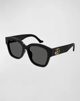 Квадратные солнцезащитные очки из ацетата с логотипом GG Gucci, цвет Black