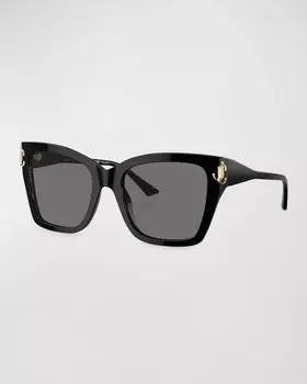 Квадратные солнцезащитные очки из ацетата с логотипом JC Jimmy Choo, цвет Black