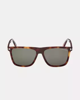 Квадратные солнцезащитные очки из ацетата Tom Ford, коричневый