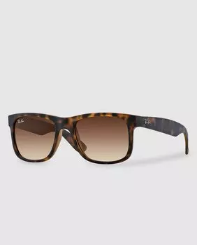 Квадратные солнцезащитные очки Justin в Гаване Ray-Ban, коричневый