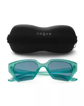 Квадратные солнцезащитные очки «кошачий глаз» 51 мм Vogue, зеленый