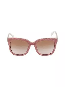 Квадратные солнцезащитные очки «кошачий глаз» 52 мм Michael Kors, цвет Pink Brown