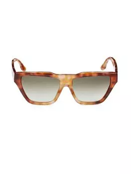 Квадратные солнцезащитные очки «кошачий глаз» 55 мм Victoria Beckham, цвет Blonde Havana