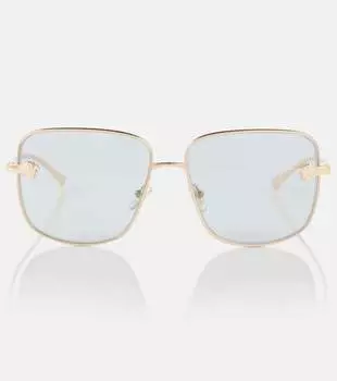 Квадратные солнцезащитные очки Medusa Versace, Gold/Blue