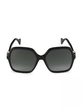 Квадратные солнцезащитные очки Mini Running 56 мм Gucci, черный