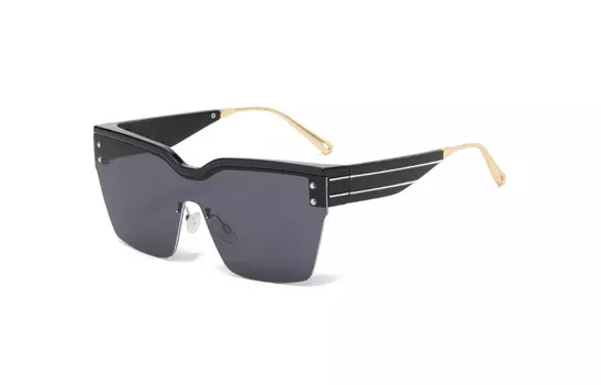 Квадратные солнцезащитные очки мужские ENFANTIN, Matte Black Frame with All Gray Lens Lens