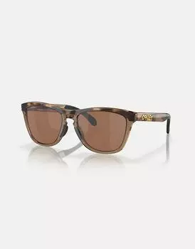 Квадратные солнцезащитные очки Oakley Frogskins™ черепахово-коричневого цвета с коричневыми зеркальными поляризованными линзами