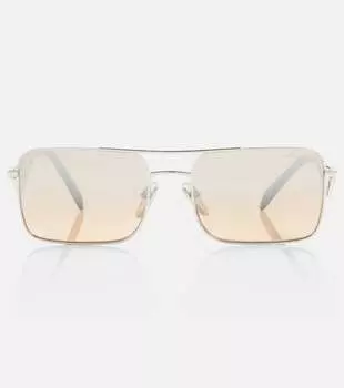 Квадратные солнцезащитные очки Prada, серебряный