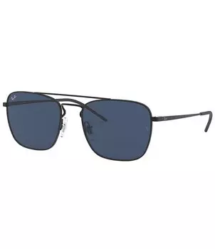 Квадратные солнцезащитные очки Ray-Ban со сплошными линзами, черный