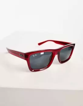 Квадратные солнцезащитные очки Ray-Ban Warren Warren красного цвета