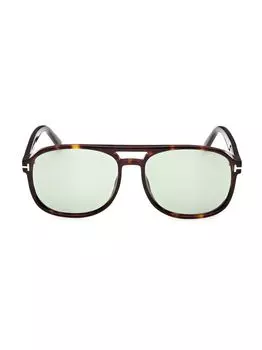 Квадратные солнцезащитные очки Rosco 58 мм Tom Ford, зеленый
