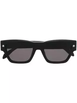 Квадратные солнцезащитные очки с гравировкой логотипа Alexander McQueen Eyewear, черный