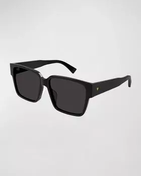 Квадратные солнцезащитные очки с логотипом из ацетата Bottega Veneta, цвет Black