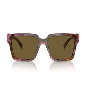 Квадратные солнцезащитные очки с темными линзами и ромбовидными дужками. Prada, коричневый