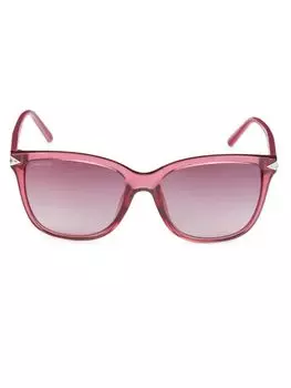 Квадратные солнцезащитные очки с украшением 55MM Swarovski, красный