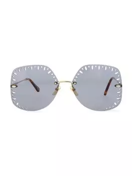 Квадратные солнцезащитные очки с вырезом 63MM Chlo, золото