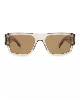 Квадратные солнцезащитные очки Saint Laurent, бежевый/коричневый