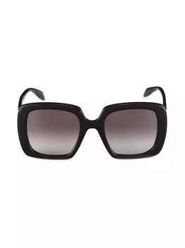 Квадратные солнцезащитные очки Seal Logo 54MM из ацетата Alexander McQueen, черный