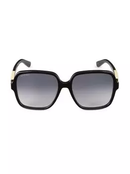 Квадратные солнцезащитные очки Sign 58MM из ацетата Gucci, черный