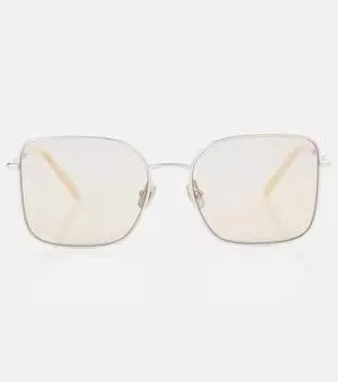 Квадратные солнцезащитные очки Timeless Reflections Brunello Cucinelli, Silver/Beige