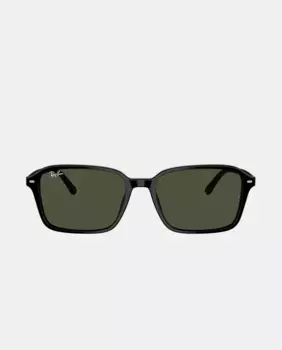 Квадратные солнцезащитные очки унисекс из зеленого ацетата Ray-Ban, чёрный