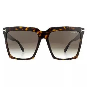 Квадратные темно-коричневые солнцезащитные очки Havana Roviex с градиентом Tom Ford, коричневый