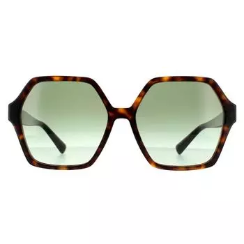Квадратные темные гаванские зеленые солнцезащитные очки с градиентом Valentino, коричневый