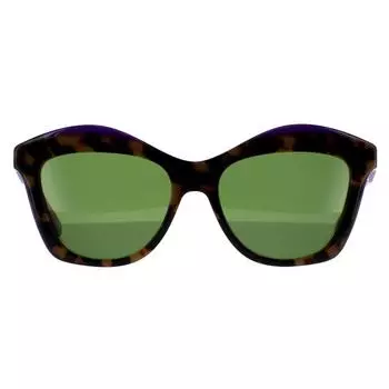 Квадратные винтажные фиолетово-зеленые солнцезащитные очки Havana Havana Salvatore Ferragamo, коричневый