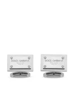 Квадратные запонки с логотипом DOLCE & GABBANA, серебяный