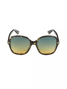 Квадратные затемненные солнцезащитные очки 60MM Gucci, цвет Havana