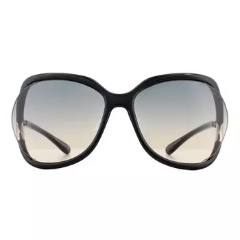 Квадратные женские блестящие черные дымчато-серые солнцезащитные очки с градиентом Tom Ford, черный