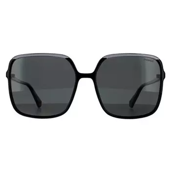 Квадратные женские серые поляризованные 90041091 Polaroid, черный