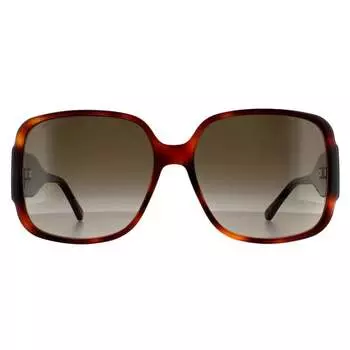 Квадратные женские солнцезащитные очки цвета Гавана с градиентом Jimmy Choo, коричневый