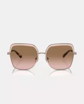 Квадратные женские солнцезащитные очки розового цвета из металла Michael Kors