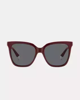 Квадратные женские солнцезащитные очки темно-бордового цвета с поляризованными линзами Polaroid, цвет Granate