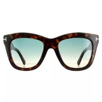 Квадратные женские темно-зеленые гавана с градиентом Julie ft0685 Tom Ford, коричневый