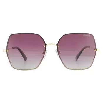 Квадратные золотисто-фиолетовые бордовые поляризованные солнцезащитные очки с градиентом Polaroid, золото