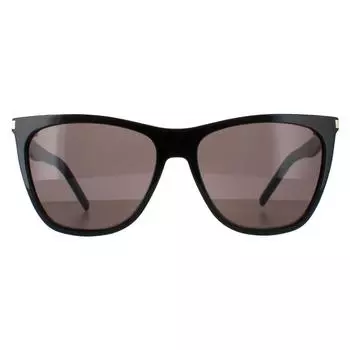 Квадратный блестящий черный однотонный серый SL 526 Saint Laurent, черный