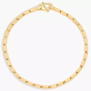 Квадратный браслет-цепочка ручной работы из цельного желтого золота 24 карата Blue Nile