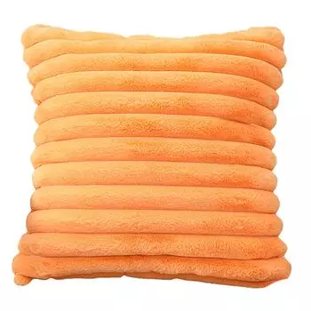 Квадратный чехол для подушки из искусственного меха кролика, ребристый плюшевый однотонный мягкий чехол для украшения дивана-кровати, чехлы для подушек, товары для дома, оранжевый Stuttg