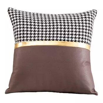 Квадратный чехол для подушки с рисунком «гусиные лапки», однотонный чехол с золотой лентой, утолщенный чехол для украшения дивана-кровати, домашний кофейный чехол Stuttg