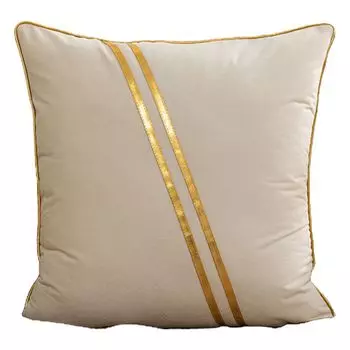 Квадратный чехол для подушки в золотистую полоску, дышащий декоративный чехол для подушки, подарок на новоселье, декор для гостиной, дивана, белый Stuttg