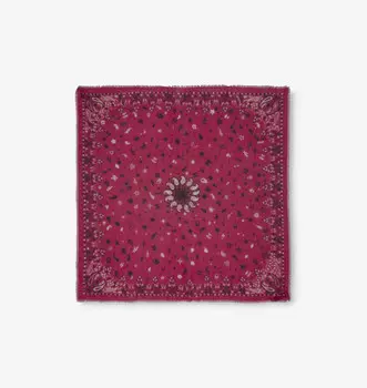 Квадратный хлопковый шарф с узором «бандана» Zadig&Voltaire, цвет framboise