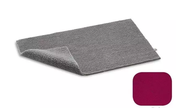 Квадратный коврик для ванной Rhomtuft Pur 50 x 75 см, цвет ягода, красный