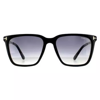 Квадратный мужской блестящий сине-серый градиент Tom Ford, черный