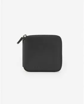 Квадратный мужской кошелек из 100% кожи Adolfo Dominguez, черный