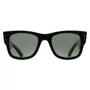 Квадратный полированный черный зеленый поляризованный RB0840S Mega Wayfarer Ray-Ban, черный