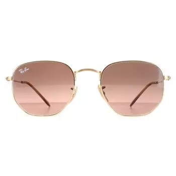 Квадратный полированный золотисто-коричневый с градиентом шестиугольный RB3548N Ray-Ban, золото