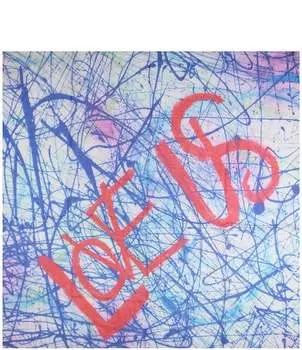 Квадратный шарф Fraas x Jumper Maybach Love Us, синий