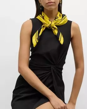 Квадратный шарф из шелкового твила с монограммой DG по всей поверхности Dolce&Gabbana, цвет Yellow Pattern